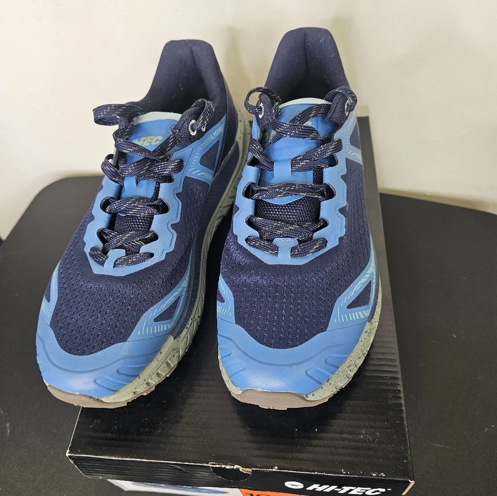 Hi-Tec Men's Shoes Black IRIS Captains Blue Seagrass Size 10.5 - Picture 2 of 7